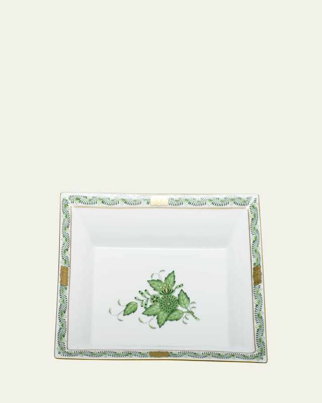 Chinese Bouquet Green Jewelry Tray